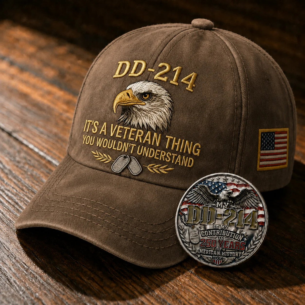 DD-214 Veteran 3D Embroidered Cap - “IT'S A VETERAN THING YOU WOULDN'T UNDERSTAND”🎁 Free Badge With Every Cap Purchase