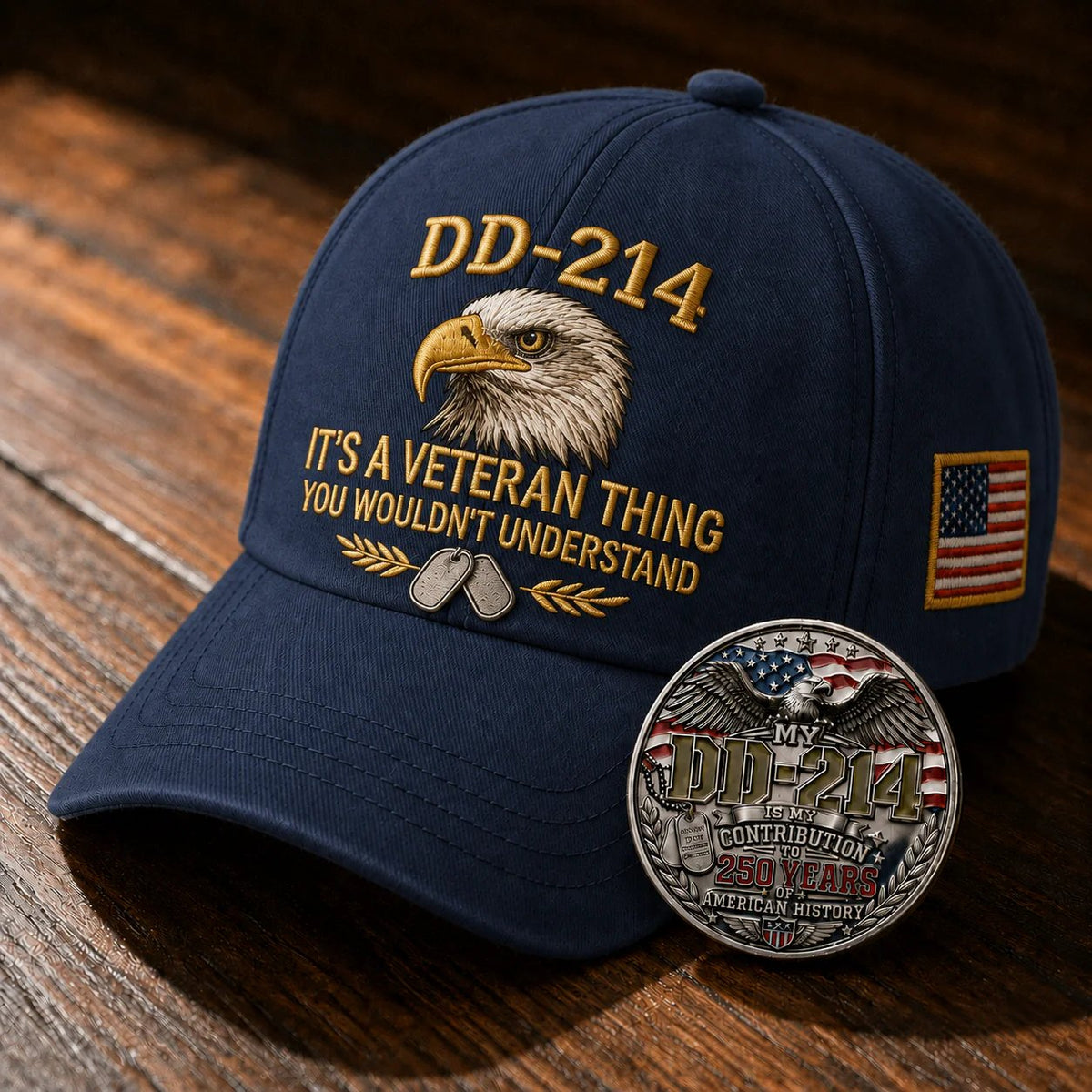 DD-214 Veteran 3D Embroidered Cap - “IT'S A VETERAN THING YOU WOULDN'T UNDERSTAND”🎁 Free Badge With Every Cap Purchase